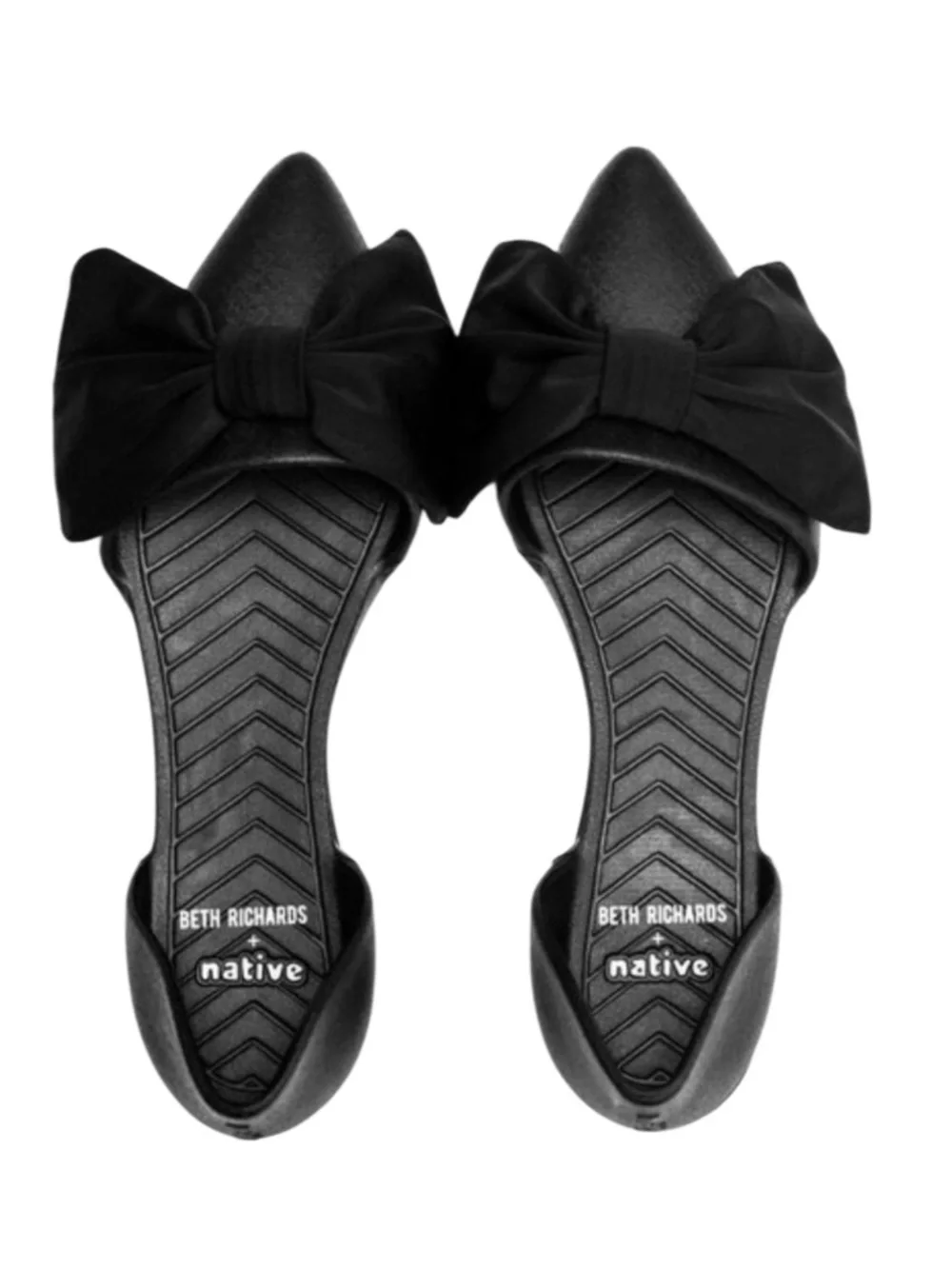 Native Shoes X Beth Richards Black Bow Shoes Size 9 NWT